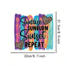 Load image into Gallery viewer, Beach Vibes Summer Sunrise Burn Design Trendy Iron-on Heat Transfer