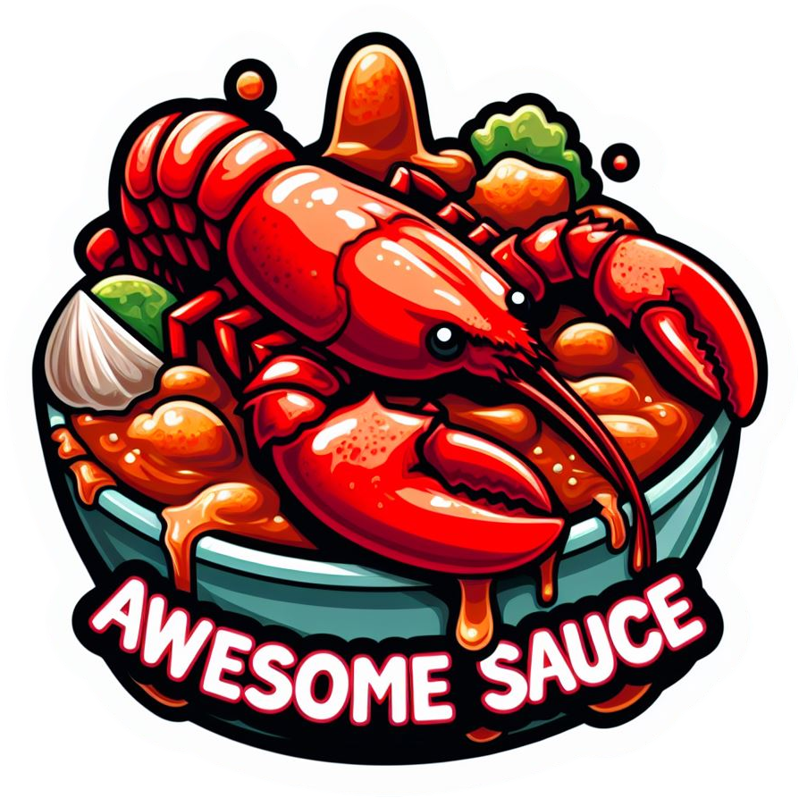 Cajun Lobster With Awesome Sauce Vinyl Foodie Stickers