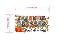 Load image into Gallery viewer, Thanksgiving Thankful Kind of a Mess Design Trendy Iron-on Heat Transfer