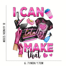 Load image into Gallery viewer, I can Totally Make That Pink Design Trendy Canvas Tote Bag Customizable Iron-On Graphic