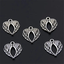 Load image into Gallery viewer, Antique Silver Angel Wings Charms Mobile Dust Plug Backpack Zipper Pull Tag