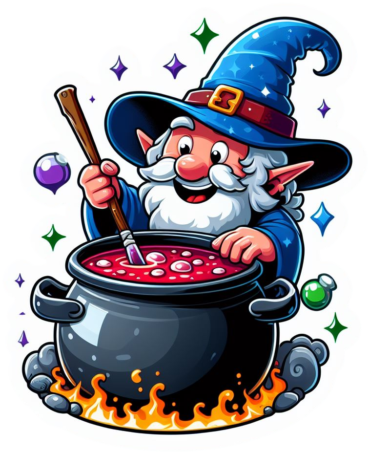 Funny Wizard Brewing Magic Potion Vinyl Stickers