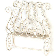 Load image into Gallery viewer, Distressed Cottage Iron Towel/Toilet Tissue Holder 13.4 x 4.6 x 16 inches tall