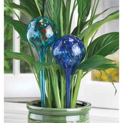 Blue Plant Watering Wizards Globe Stakes (Set of 2)