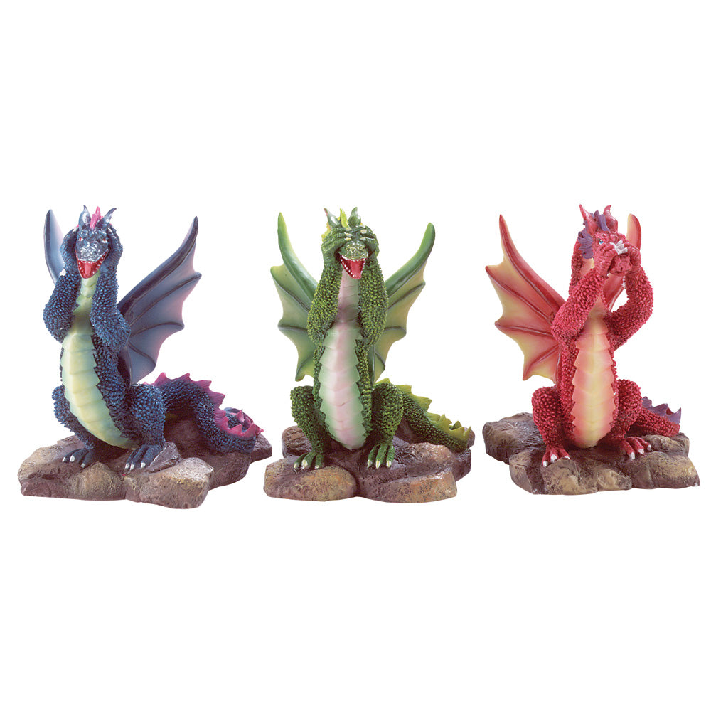 Dragon Trio See Hear And Speak No Evil Dragons Polyresin Figurine