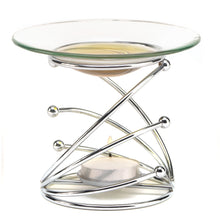 Load image into Gallery viewer, Metal & Glass Swirl Modern Art Candle Oil Warmer