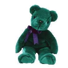 Load image into Gallery viewer, Ty Beanie Buddy Old Face Emerald Green Bear (Retired)