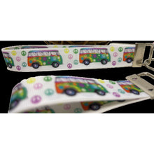 Load image into Gallery viewer, Mother & Daughter Groovy Peace Sign Symbol Van Keep Movin' 7/8" Keychain Wristlets Bracelets