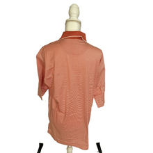 Load image into Gallery viewer, Outer Banks Reserve Mens Peach 60/2 Pima Cotton Polo Shirt Stripes