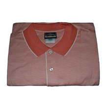 Load image into Gallery viewer, Outer Banks Reserve Mens Peach 60/2 Pima Cotton Polo Shirt Stripes