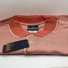 Load image into Gallery viewer, Outer Banks Reserve Mens Peach 60/2 Pima Cotton Polo Shirt Stripes