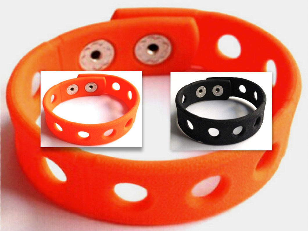 Halloween Orange And Black Wristband Bracelet 10 Pack