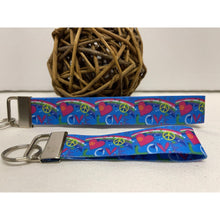 Load image into Gallery viewer, Mother & Daughter Retro Groovy 60s Blue Love Peace Symbol 7/8" Ribbon Wristlets Bracelets