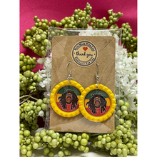 Load image into Gallery viewer, Raggae Shout-out Bottle Cap Retro 60's Dangle Fish-hook Earrings Handcrafted