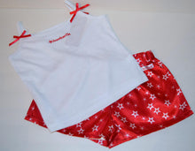 Load image into Gallery viewer, American Girl Starry Dreams Red & White Pj's Tank Set Satin Pants XS(6)