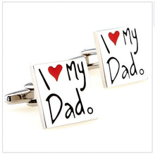 Load image into Gallery viewer, I Love My Dad Cufflinks Father's Day Groomsman Wedding Gift