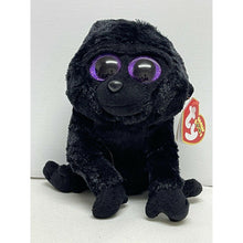 Load image into Gallery viewer, Ty Beanie Boo&#39;s GEORGE the Black Gorilla Purple Eyes Tags
