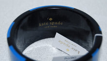 Load image into Gallery viewer, Kate Spade Wide Bronwyn Bangle Bracelet Black &amp; Royal Blue Resin
