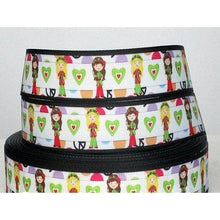 Load image into Gallery viewer, Mother & Daughter Retro 60s Flower Power Peace Girls Love 7/8" Ribbon Keychain Wristlet Bracelet