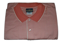 Load image into Gallery viewer, Outer Banks Reserve Mens Peach 60/2 Pima Cotton Polo Shirt Stripes