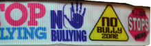 Load image into Gallery viewer, Stop End NO Bullying Zone 7/8" Ribbon 3 yards keychain & Hair bows