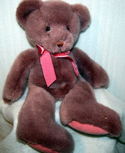 Load image into Gallery viewer, Russ Berrie Bear Hugs 16" Large Bean Mauve Teddy Bear Plush #7985 (Pre-Owned)