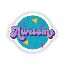 Load image into Gallery viewer, 1980's Retro Lingo Round Stickers - Awesome 2.0" x 1.6" Die Cut