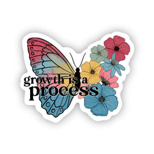 Load image into Gallery viewer, Butterfly Stickers Motivational - Growth is Progress 2.0" x 1.6" Die Cut