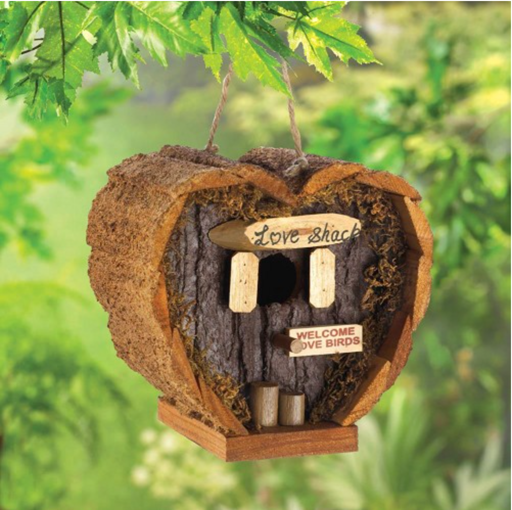 Heart-shaped Love Shack Birdhouse Wood