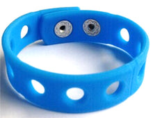 Load image into Gallery viewer, Powder Blue Silicon Wristbands for Shoe Charms Sport Bracelets 7" (18cm) Kids