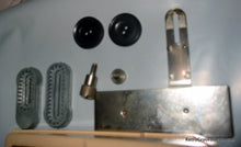 Load image into Gallery viewer, 1960 Singer Green Atomic Case Sewing Buttonhole Maker case #489500 or 489510