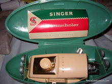 Load image into Gallery viewer, 1960 Singer Green Atomic Case Sewing Buttonhole Maker case #489500 or 489510