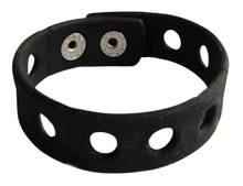 Load image into Gallery viewer, Black Silicone Wristbands for Shoe Charms Sport Bracelets -  7" (18cm) or 8" (21cm)