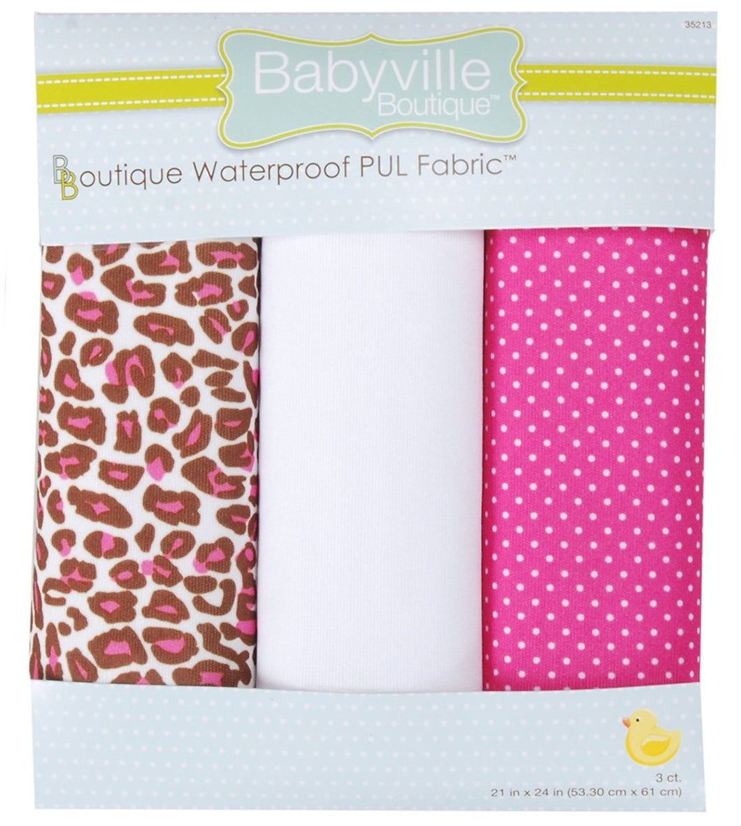 Babyville Boutique Packaged PUL Fabric, Sassy Cheetah and Sassy Dots