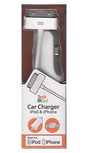 Tech & Go! Car Charger For Iphone & Ipod (White)