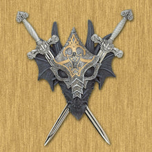 Load image into Gallery viewer, Armored Horned Dragon Wall Crest Home Decor Polyresin
