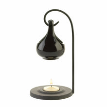 Load image into Gallery viewer, Black Tear Drop Oil Warmer 4" x 4" x 7 5/8"