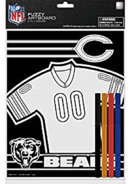 NFL Chicago Bears 8 X 10 Inches Fuzzy Coloring Board With Markers