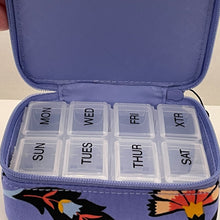 Load image into Gallery viewer, Vera Bradley Travel Pill Case Mural Garden Lavendar