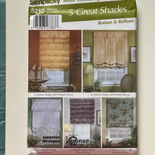 Load image into Gallery viewer, Simplicity 2004 Home Decorating 5210 Sewing Patterns Shades roman &amp; Balloon
