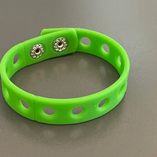 Load image into Gallery viewer, Green Silicone Wristbands for Shoe Charms Sport Bracelets 8" (21cm) Adult