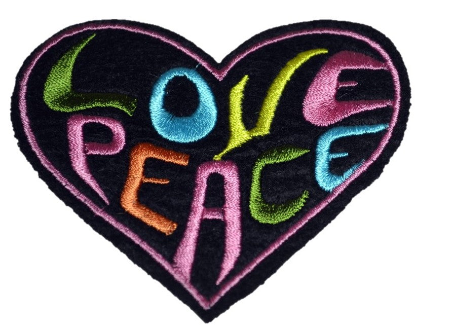 Felt Heart Shaped Love Peace Patch Embroidered Iron on Applique 32.9