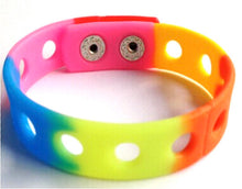 Load image into Gallery viewer, Rainbow Wristbands for Shoe Charms Sport Bracelets- 7" (18cm) or 8" (21cm)