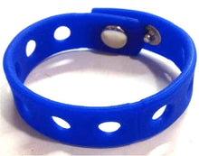 Load image into Gallery viewer, Blue Silicone Wristbands for Shoe Charms Sport Bracelets -  7" (18cm) or 8" (21cm)