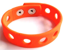 Load image into Gallery viewer, Orange Silicone Wristbands for Shoe Charms Sport Bracelets - 7" (18cm) or 8" (21cm)