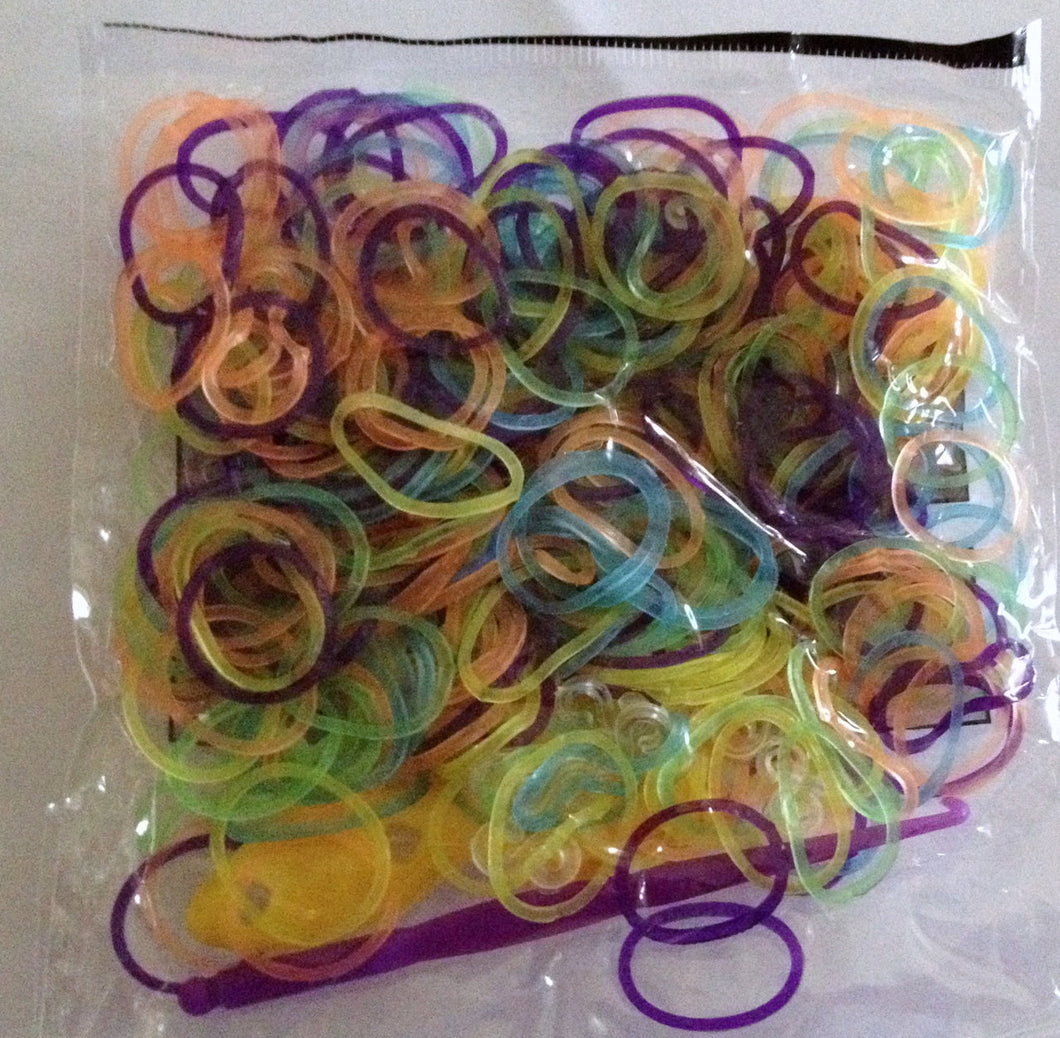 Neon Rubber Band Loom Refill Kit with Tools for bracelets