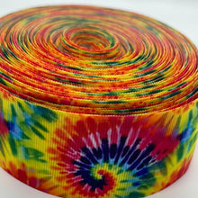Load image into Gallery viewer, Bright Hippie Rainbow Splash Psychedelic 1.5" Ribbon 3 yards for Hair Bows