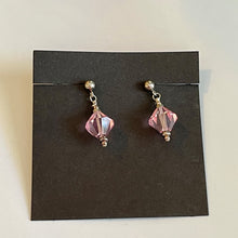 Load image into Gallery viewer, Rose Pink Austrian Crystals & Pearls 17.5” Necklace with Matching Post earrings Set