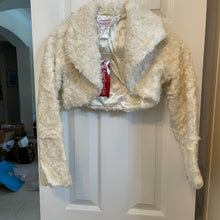 Load image into Gallery viewer, American Girl Faux Fur Cream Beige Fancy Shrug Short Jacket For Girls
