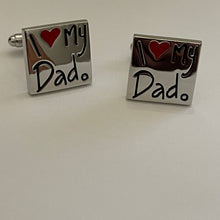 Load image into Gallery viewer, I Love My Dad Cufflinks Father's Day Groomsman Wedding Gift